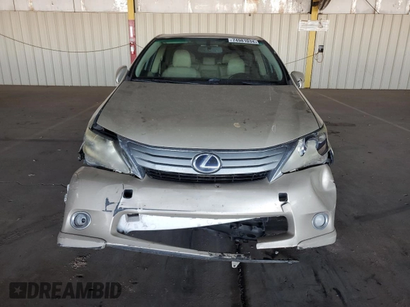 2012 Lexus HS with VIN JTHBB1BA3C2049151, listed as a Copart auction lot 74981034 with 283,714 mi miles and Salvage Title. Bid and sale history available at carsss.com. Image 5.