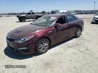 2019 Kia Optima LX with VIN 5XXGT4L38KG324088, listed as a Copart auction lot 61613385 with 34,326 mi miles and Salvage title. Bid and sale history available at DreamBid. Image 1.