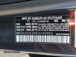 2019 Mercedes-Benz S 450 with VIN WDDUG6EB8KA440903, listed as a Copart auction lot 46684385 with 30,969 mi miles and Salvage title. Bid and sale history available at DreamBid. Image 12.