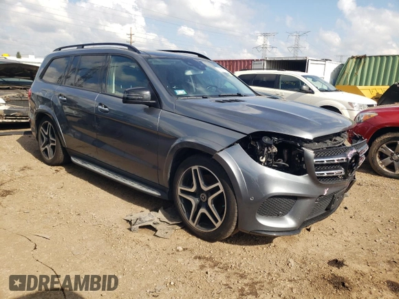 2018 Mercedes-Benz GLS 550 with VIN 4JGDF7DE0JB019048, listed as a Copart auction lot 66571764 with Not Provided miles and Salvage Title. Bid and sale history available at DreamBid. Image 4.
