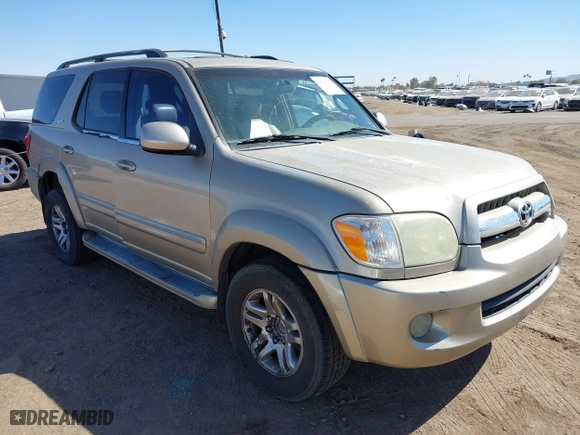 2005 Toyota Sequoia SR5 with VIN 5TDZT34A55S248543, listed as a IAAI auction lot 41694752 with 354,777 mi miles. Bid and sale history available at carsss.com. Image 1.