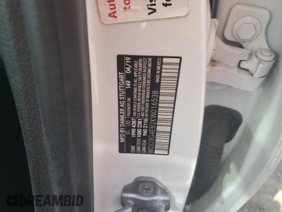 2019 Mercedes-Benz A 220 с VIN WDD3G4EB2KW016538, выставлен на аукционе Copart как лот 74809644 с пробегом Не указан миль и Списание • Salvage title. История ставок и продаж доступна на DreamBid. Изображение 13.