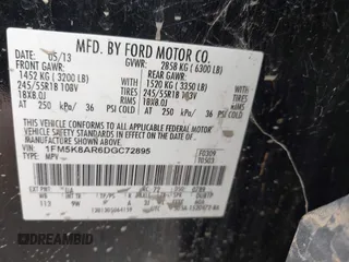 2013 Ford Police Interceptor Utility z VIN 1FM5K8AR6DGC72895, wystawiony jako IAAI lot #42239370 z przebiegiem 210 128 mil mil oraz . Historia ofert i sprzedaży dostępna na DreamBid. Obrazek 9.