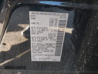 2020 Nissan Pathfinder SL with VIN 5N1DR2CM9LC608583, listed as a IAAI auction lot 41323788 with 82,133 mi miles and . Bid and sale history available at DreamBid. Image 9.