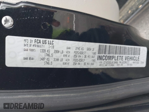 2018 Dodge Grand Caravan SE with VIN 2C7WDGBG5JR190468, listed as a IAAI auction lot 42173227 with 49,451 mi miles and . Bid and sale history available at DreamBid. Image 9.