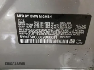 2020 BMW X3 M Competition with VIN 5YMTS0C08L9B60091, listed as a Copart auction lot 48272054 with 0 mi miles and Salvage Title. Bid and sale history available at carsss.com. Image 13.