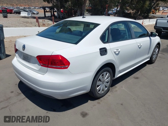 2012 Volkswagen Passat S with VIN 1VWAP7A37CC041663, listed as a IAAI auction lot 42704232 with 215,961 mi miles and . Bid and sale history available at DreamBid. Image 4.