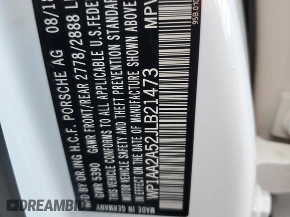 2018 Porsche Macan z VIN WP1AA2A52JLB21473, wystawiony jako Copart lot #58467485 z przebiegiem 36 720 mil mil oraz Szkoda całkowita • Salvage title. Historia ofert i sprzedaży dostępna na DreamBid. Obrazek 13.