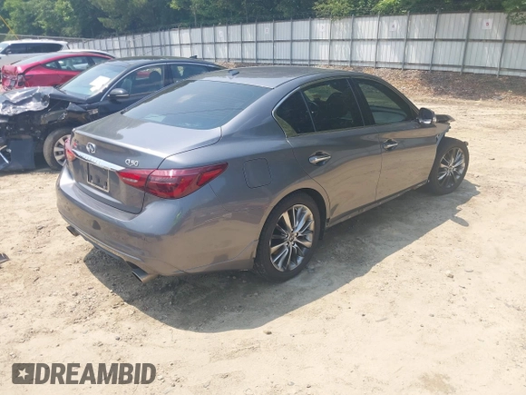 2019 Infiniti Q50 Luxe with VIN JN1EV7AP2KM518024, listed as a IAAI auction lot 42396562 with 72,030 mi miles and . Bid and sale history available at DreamBid. Image 4.
