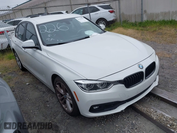 2017 BMW 3 Series 320i with VIN WBA8E1G33HNU17182, listed as a IAAI auction lot 41906604 with 59,166 mi miles. Bid and sale history available at carsss.com. Image 1.