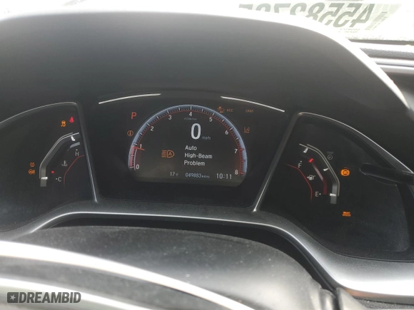 2019 Honda Civic Coupe Sport with VIN 2HGFC4B86KH307569, listed as a Copart auction lot 45582705 with 49,883 mi miles and Salvage Title. Bid and sale history available at carsss.com. Image 9.