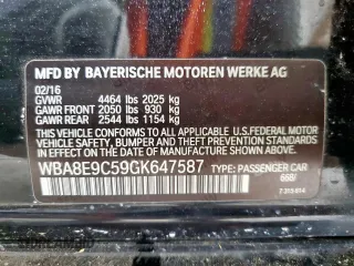 2016 BMW 3 Series 328i with VIN WBA8E9C59GK647587, listed as a Copart auction lot 60815225 with 130,126 mi miles and Clean title. Bid and sale history available at DreamBid. Image 12.