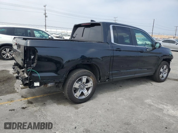 2025 Honda Ridgeline RTL with VIN 5FPYK3F52SB014785, listed as a Copart auction lot 59982875 with 2,341 mi miles and Salvage title. Bid and sale history available at DreamBid. Image 3.