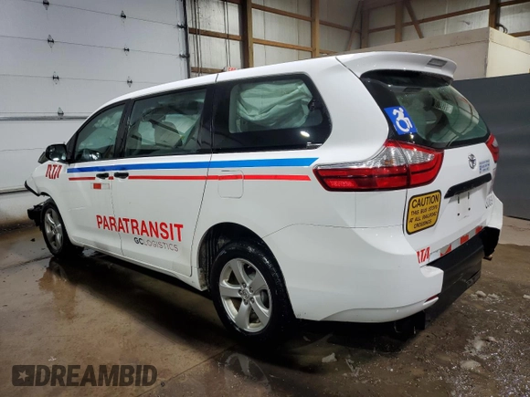 2017 Toyota Sienna L with VIN 5TDZZ3DC9HS879994, listed as a Copart auction lot 41584485 with 123,087 mi miles and Salvage Title. Bid and sale history available at DreamBid. Image 2.
