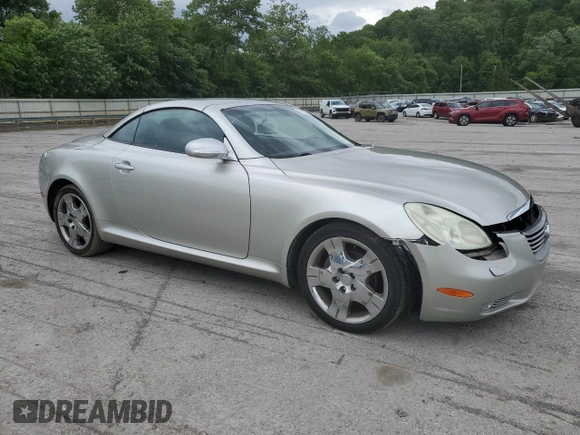 2002 Lexus SC 430 with VIN JTHFN48Y420018791, listed as a Copart auction lot 61790145 with 130,872 mi miles and Salvage title. Bid and sale history available at DreamBid. Image 4.