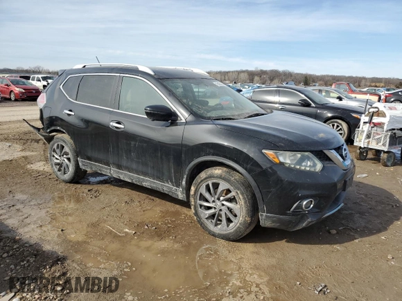 2016 Nissan Rogue SL with VIN 5N1AT2MV1GC763453, listed as a Copart auction lot 45468965 with 135,802 mi miles and Salvage Title. Bid and sale history available at DreamBid. Image 4.