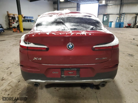 2020 BMW X4 xDrive30i with VIN 5UX2V1C06L9D65361, listed as a Copart auction lot 87350454 with 0 mi miles and Salvage Title. Bid and sale history available at carsss.com. Image 6.