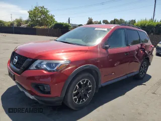 2019 Nissan Pathfinder SV with VIN 5N1DR2MN0KC619218, listed as a Copart auction lot 58062875 with 49,954 mi miles and Salvage title. Bid and sale history available at DreamBid. Image 1.