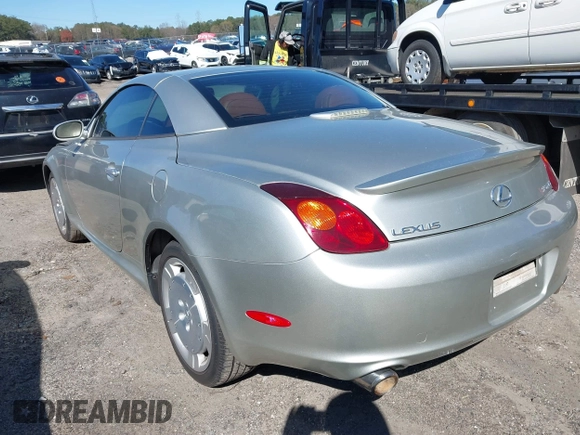 2002 Lexus SC with VIN JTHFN48Y720028912, listed as a IAAI auction lot 41810756 with 80,036 mi miles. Bid and sale history available at carsss.com. Image 3.