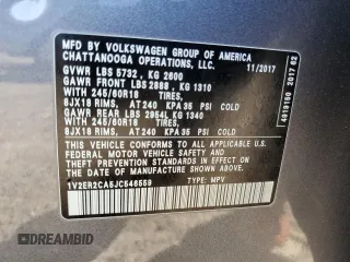 2018 Volkswagen Atlas SEL with VIN 1V2ER2CA5JC546559, listed as a Copart auction lot 47027515 with 43,524 mi miles and Salvage title. Bid and sale history available at DreamBid. Image 13.