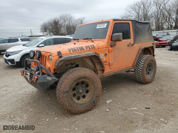 2012 Jeep Wrangler JK Sport S with VIN 1C4GJWAG6CL227139, listed as a Copart auction lot 44497345 with 77,928 mi miles and Salvage Title. Bid and sale history available at carsss.com. Image 1.