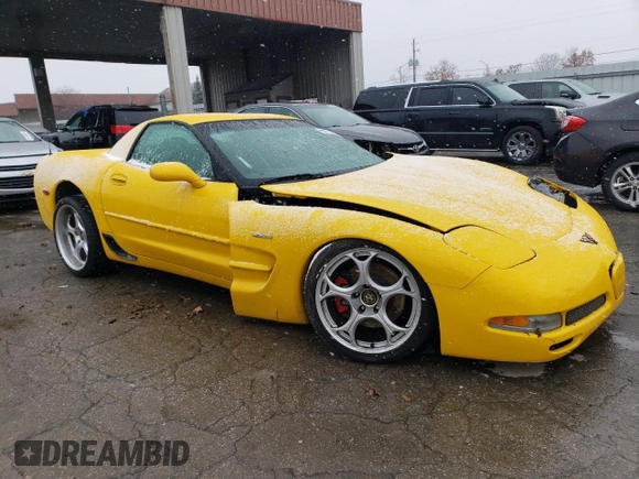 2001 Chevrolet Corvette Z06 with VIN 1G1YY12S415132742, listed as a Copart auction lot 80775174 with 81,533 mi miles and Salvage Title. Bid and sale history available at carsss.com. Image 4.