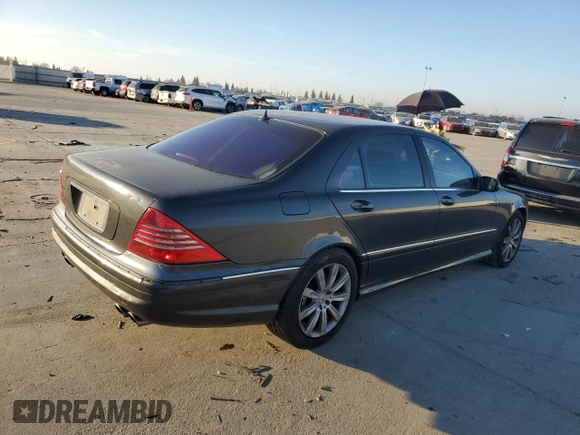 2003 Mercedes-Benz S 55 AMG with VIN WDBNG74J23A378637, listed as a Copart auction lot 88428295 with 128,658 mi miles and Salvage Title. Bid and sale history available at DreamBid. Image 3.
