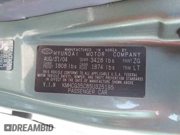 2005 Hyundai Accent GLS с VIN KMHCG35C85U325195, выставлен на аукционе IAAI как лот 42356839 с пробегом 61 072 миль миль и . История ставок и продаж доступна на DreamBid. Изображение 9.