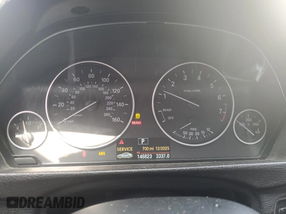 2015 BMW 3 Series 328i with VIN WBA3C1C51FP852887, listed as a Copart auction lot 58882695 with 146,823 mi miles and Salvage title. Bid and sale history available at DreamBid. Image 9.