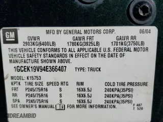 2004 Chevrolet Silverado 1500 LS with VIN 1GCEK19V94E366407, listed as a Copart auction lot 44418075 with 186,702 mi miles and Salvage Title. Bid and sale history available at carsss.com. Image 14.