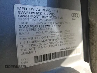 2013 Audi allroad Premium Plus with VIN WA1UFAFL7DA151449, listed as a Copart auction lot 51860195 with 148,342 mi miles and Salvage Title. Bid and sale history available at carsss.com. Image 12.