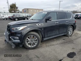 2020 Infiniti QX80 LUXE with VIN JN8AZ2NE7L9256330, listed as a Copart auction lot 45537385 with 164,401 mi miles and Clean Title. Bid and sale history available at carsss.com. Image 1.