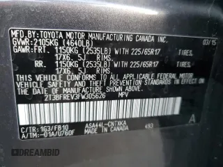 2015 Toyota RAV4 LE with VIN 2T3BFREV3FW305626, listed as a Copart auction lot 88966985 with 128,913 mi miles and Salvage Title. Bid and sale history available at carsss.com. Image 14.