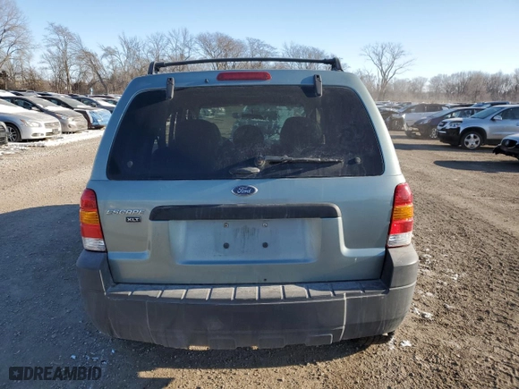 2005 Ford Escape XLT with VIN 1FMCU031X5KA29048, listed as a Copart auction lot 46323555 with 0 mi miles and Salvage Title. Bid and sale history available at carsss.com. Image 6.