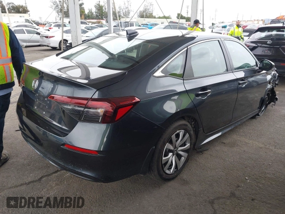 2025 Honda Civic Sedan LX with VIN 2HGFE2F28SH568111, listed as a IAAI auction lot 41740309 with 666 mi miles. Bid and sale history available at carsss.com. Image 4.