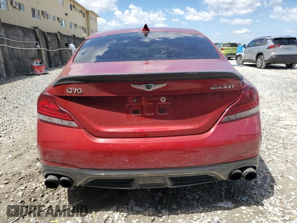 2021 Genesis G70 3.3T with VIN KMTG34LE4MU076356, listed as a Copart auction lot 50625765 with 33,510 mi miles and Salvage Title. Bid and sale history available at carsss.com. Image 6.