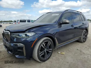 2021 BMW X7 M50i with VIN 5UXCX6C06M9F64049, listed as a Copart auction lot 84249714 with 42,731 mi miles and Salvage Title. Bid and sale history available at carsss.com. Image 1.