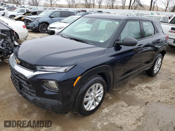 2021 Chevrolet TrailBlazer LS with VIN KL79MMS21MB086136, listed as a Copart auction lot 82045263 with 27,163 mi miles and Salvage Title. Bid and sale history available at DreamBid. Image 1.