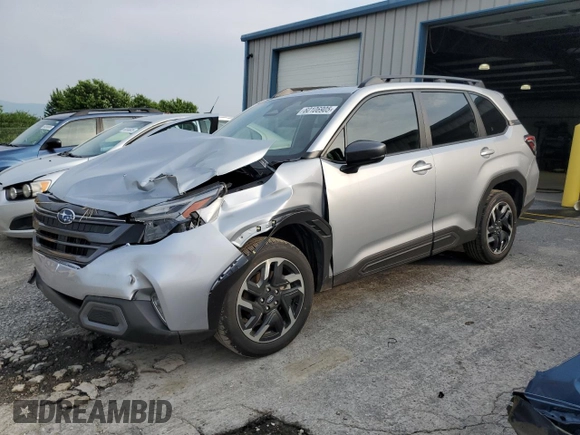 2025 Subaru Forester Limited with VIN JF2SLDRC0SH449348, listed as a Copart auction lot 60106905 with 3,909 mi miles and Salvage title. Bid and sale history available at DreamBid. Image 1.