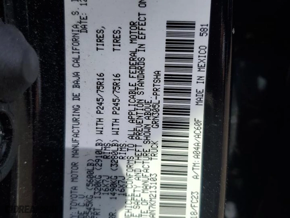 2019 Toyota Tacoma 4WD SR with VIN 3TMCZ5AN7KM213103, listed as a Copart auction lot 52088505 with 79,926 mi miles and Salvage Title. Bid and sale history available at carsss.com. Image 12.