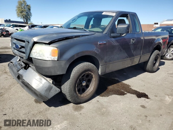 2005 Ford F-150 XL with VIN 1FTRF12225NB31581, listed as a Copart auction lot 46834445 with 201,081 mi miles and Salvage Title. Bid and sale history available at carsss.com. Image 1.