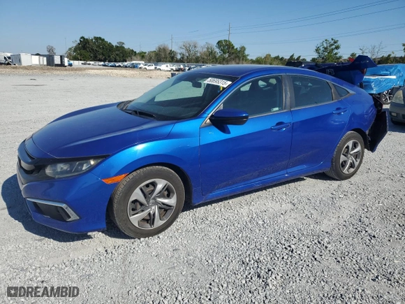 2019 Honda Civic Sedan LX with VIN 2HGFC2F67KH547792, listed as a Copart auction lot 50695315 with 57,672 mi miles and Salvage Title. Bid and sale history available at carsss.com. Image 1.