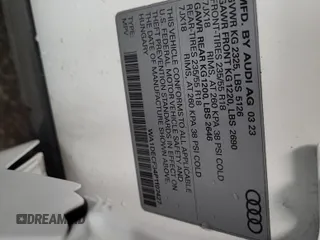 2023 Audi Q3 S line Premium with VIN WA1DECF34P1107427, listed as a IAAI auction lot 42845142 with 43,670 mi miles and . Bid and sale history available at DreamBid. Image 50.