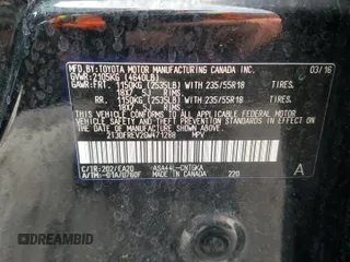 2016 Toyota RAV4 Limited with VIN 2T3DFREV2GW471288, listed as a Copart auction lot 59413885 with 50,023 mi miles and Salvage title. Bid and sale history available at DreamBid. Image 13.