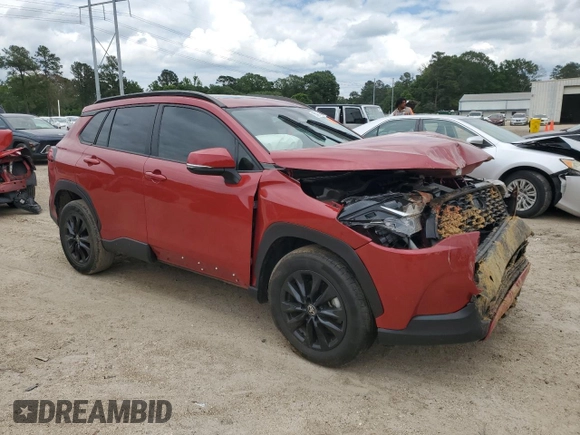 2023 Toyota Corolla Cross LE with VIN 7MUBAAAG3PV045244, listed as a Copart auction lot 56403745 with 66,541 mi miles and Salvage title. Bid and sale history available at DreamBid. Image 4.