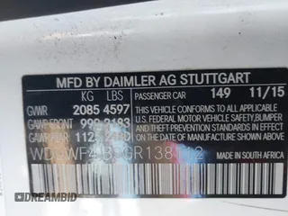 2016 Mercedes-Benz C 300 with VIN WDDWF4JB3GR138112, listed as a IAAI auction lot 41851323 with 105,395 mi miles and . Bid and sale history available at carsss.com. Image 9.