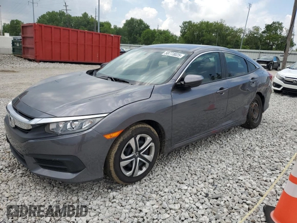 2017 Honda Civic LX with VIN 19XFC2F55HE070967, listed as a Copart auction lot 58773025 with 81,177 mi miles and Salvage title. Bid and sale history available at DreamBid. Image 1.