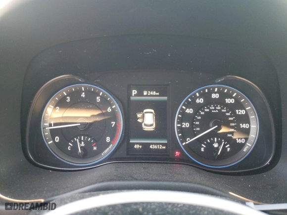 2021 Hyundai Kona Ultimate with VIN KM8K5CA50MU686931, listed as a Copart auction lot 46915445 with 43,612 mi miles and Salvage Title. Bid and sale history available at carsss.com. Image 9.