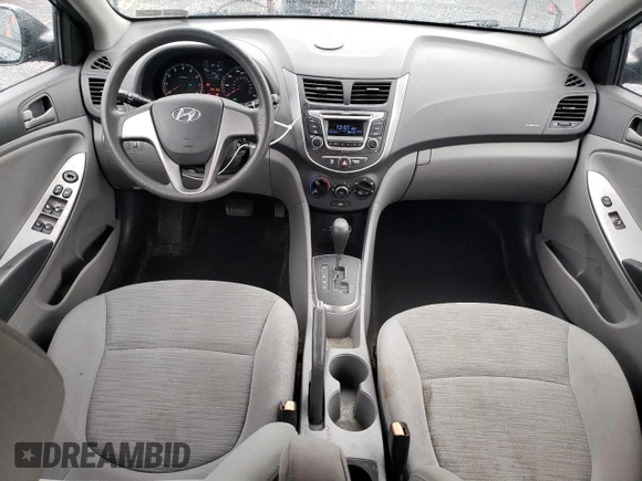 2015 Hyundai Accent GLS with VIN KMHCT4AE8FU927153, listed as a Copart auction lot 61056473 with 117,105 mi miles. Bid and sale history available at carsss.com. Image 8.