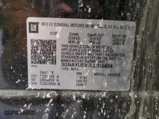 2020 Chevrolet Equinox LT with VIN 3GNAXUEV7LL316604, listed as a Copart auction lot 46686915 with 71,793 mi miles and Salvage Title. Bid and sale history available at carsss.com. Image 14.